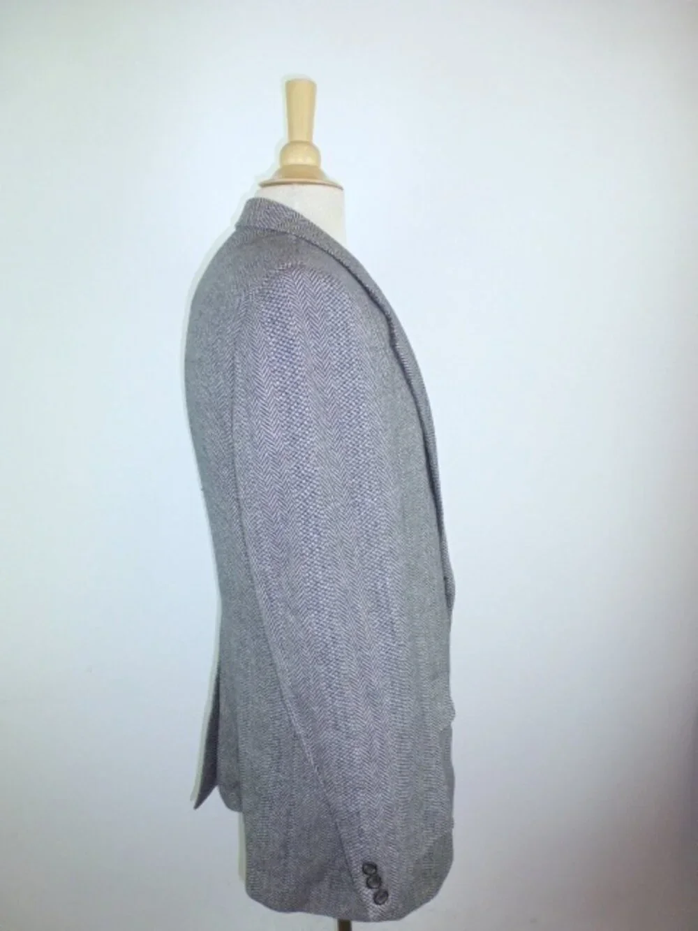 Bellamin Malibu black herringbone tweed  cashmere 42 Vintage